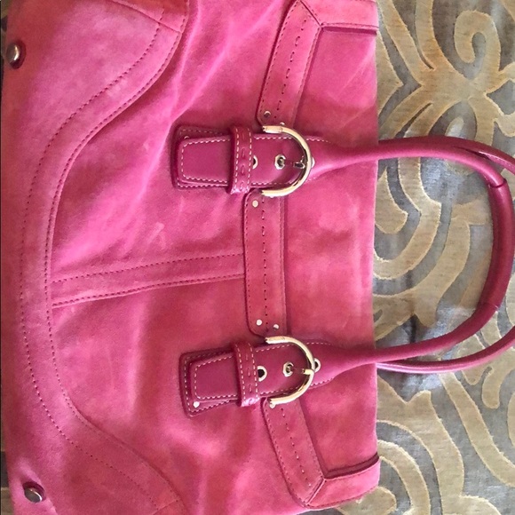 Authentic Pink Suede Coach bag - Picture 4 of 4